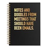 JMYROG Notes and Doodles from Meetings 160 Pages Lined Spiral Notebook, Funny Hardcover Meeting Notebooks for Coworker, Humor Work Journal for Coworker, Sarcastic Office Gifts for Colleague Manager
