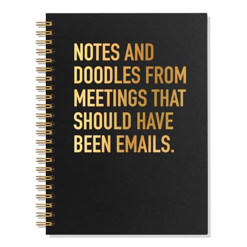 JMYROG Notes and Doodles from Meetings 160 Pages Lined Spiral Notebook, Funny Hardcover Meeting Notebooks for Coworker, Humor Work Journal for Coworker, Sarcastic Office Gifts for Colleague Manager
