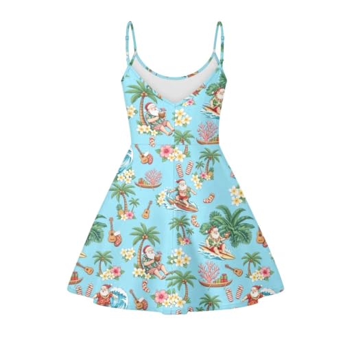 Image of Women's Spaghetti Strap Dress Summer Casual Swing Sundress Girls Beachwear Swing Mini Dress