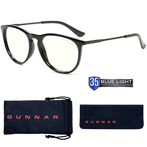 GUNNAR - Gaming and Computer Glasses - Blocks 35% Blue Light - Menlo, Onyx, Clear Tint