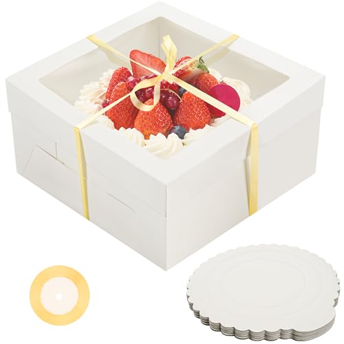 Nplux 20PACK-WHITE 10 Pack White Cake Boxes cover