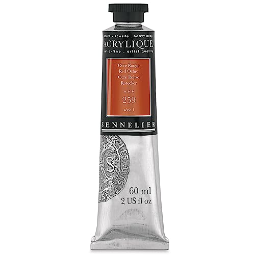 Sennelier Extra-Fine Artists' Acrylic, 60ml, Red Ochre S1, 2.02 Fl Oz (Pack of 1)