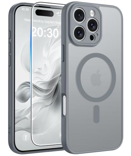 Image of FNTCASE for iPhone 16 Pro-Max Case: Translucent Gray Fit for MagSafe