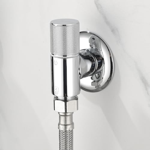 Robinet d'angle G1/2" ultra fin idéal pour optimiser un mitigeur de toilettes - 8