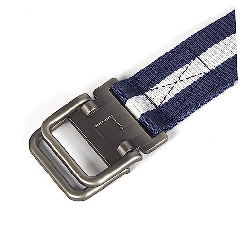Adjustable Belt with Metal Buckle Durable Nylon Webbing Comfortable and Breathable for Outdoor Sports and Use Blue and White4
