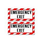 Emergency Exit Sign - Alert Warning - Set of 2 - Window Business Stickers