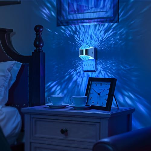Image of Night Lights Plug into Wall, Star Projector for Bedroom, Silver Night Light Projector for Kids, 9-Color RGB Galaxy Nightlight with Dusk to Dawn Sensor for Bathroom, Home Gaming Room Decor Gifts