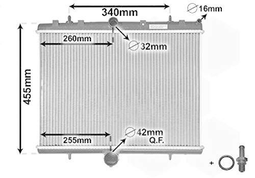 VAN WEZEL Radiador refrigeración del motor Ancho de red 540mm Longitud de red 380mm Profundidad de red 25mm Compatible con FIAT Scudo Furgón 270, 272 40002314