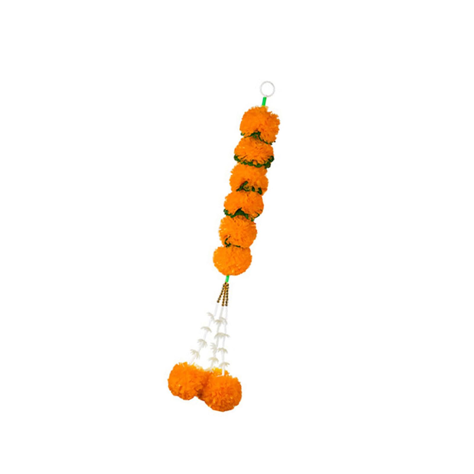 Buxuaaaa Artificial Marigold Garlands for Indian Wedding Decorations Hanging Ornament Party Mantles Marigold Hanging Ornament Artificial Garlands for Decorations