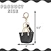 QTKJ Cute Tote Bag Tassels Keychain Mini Coin Purse Key Chain Keyring for Women Mom Purse Handbag Decor (Black)