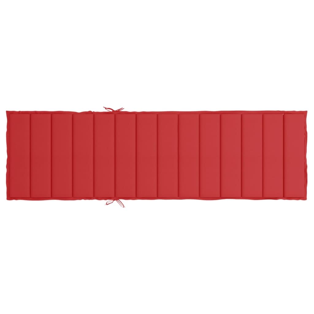 Nakładka na leżak, czerwona, trwała nakładka na leżak ogrodowy z oddychającej tkaniny Oxford z miękką wyściółką, 200 x 60 x 3 cm, tkanina Oxford