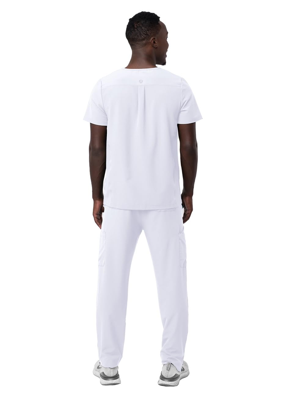 Adar Uniforme médico para Hombres Casaca de Cuello en V y Pantalones Cargo
