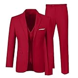 Men's Suits 3 Piece Slim Fit Tuxedo Wedding Groomsman Suit for Prom Party Casual Business Blazer Ves