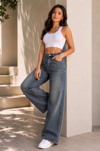 Image of ODDMONEKY Baggy Jeans for Women || Relaxed Fit Wide Leg High Rise Jeans for Women (Wjeans-8)