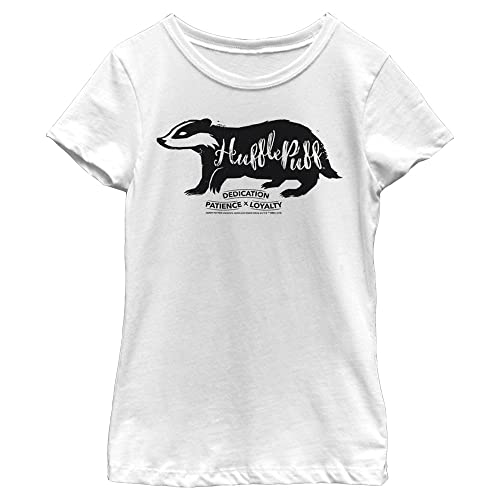 Harry Potter T-shirt fille Dedication Patience Loyalty en coton jaune Hufflepuff