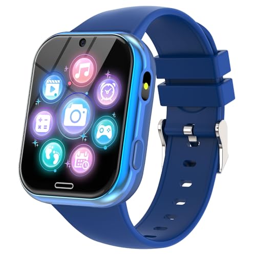 Smartwatch per Bambini, Orologio Intelligente per Ragazza e Ragazzo con 19 Giochi, Impostazioni Genitori, Contapassi, Musica Modalità Scuola, Musica MP3, Kids Smart Watch per Bimbi 4-10 Regalo, Blu