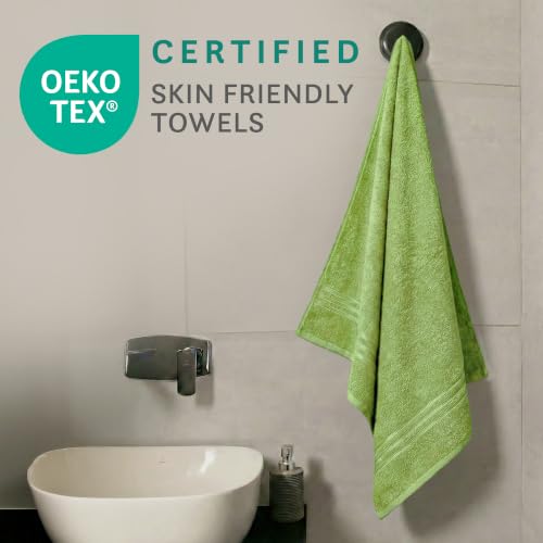 Image of MYTRIDENT Bath Towel for Men /Women | Comfort Living | Quick Drying | Travel Friendly | 1 Piece Large Size | 100% Cotton 400 GSM | 70 x 140 cm - Lime Green