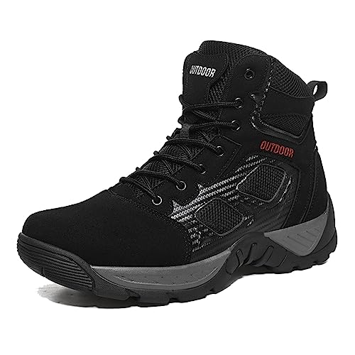 Image of Men's Hiking Boots Lightweight Mid Ankle Trekking Outdoor Non-slip Tactical Combat Boots