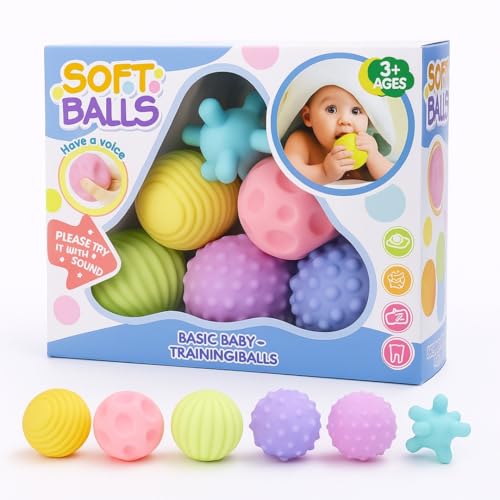 Kit de Bolas Sensoriais para Bebês - Texturas Educativas