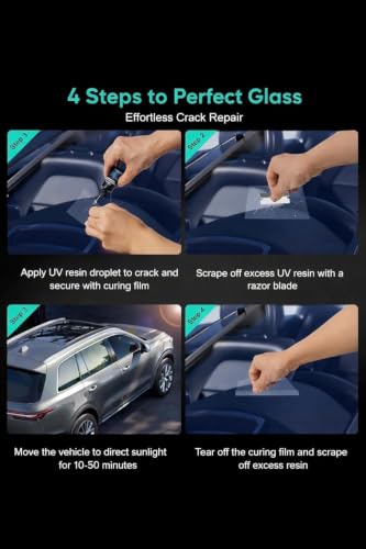 Image of Car Windshield Crack Repair Kit, Glass Repair Liquid for Cracks for Fix Auto Windshield Glass Cracks, Car WindowGlass Repair Tool Set for Quick and Easy Auto Scratch Fix Pack 1