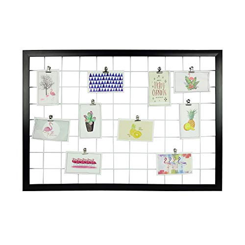 Cadre photo grille maillée noir solide 45x70cm suspendu élégant de bureau