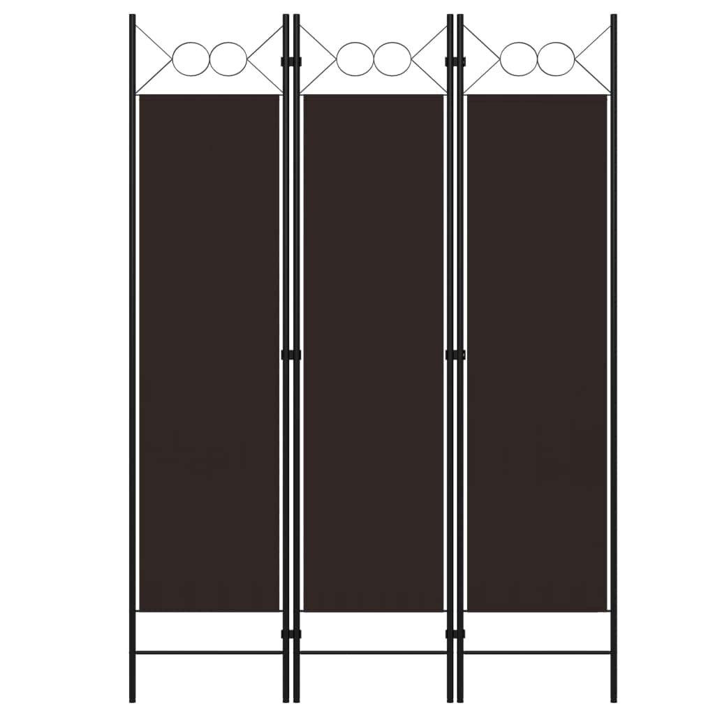 Vidaxl 3-Panel Room Divider 120X180 Cm Wall Partition Screen Separator Brown