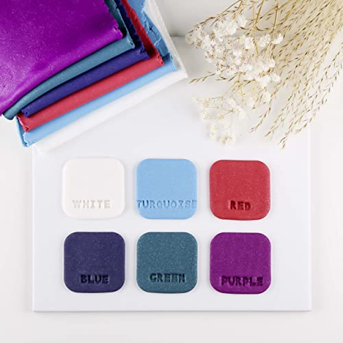 FIMO Soft Polymer Oven Bake Modelling Clay, 57g Blocks, Set of 6, Galaxy Colours, Galaxy White, Turquoise, Green, Blue - Image 2