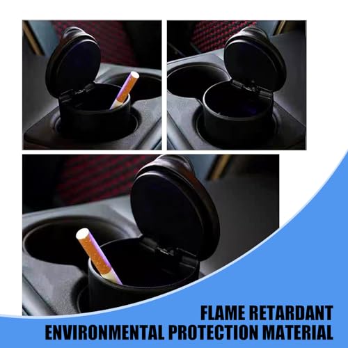 Image of UGSHY 1 PC Car Ashtray with Lid, Portable Auto Car Truck Ashtray, Smell Proof Temperature Resistance Ashtray for Most Car, Office, Home (Black)