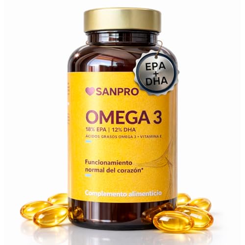 Omega 3 EPA + DHA | 120 Cápsulas|Aceite Pescado | Vitamina E Antioxidante | Suplemento Apoyo Corazón, Cerebro, Ojos y Articulaciones | Ácidos Grasos Adultos | Fabricado UE
