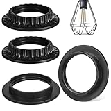 SHINEOFI 4pcs Lamp Shade Ring Light Socket Shade Rings for Lamp Base Lampshade Adapter Collar