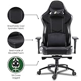 Green Soul Monster Ultimate Series T Multi-Functional Ergonomic Chair with Premium Spandex & PU Leather Fabric, Adjustable Neck & Lumbar Pillow, 4D Adjustable Armrests & Heavy Duty Metal Base (Full Black)
