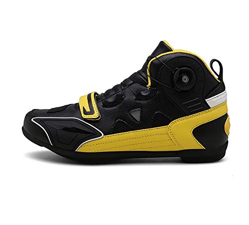 RUC-Hen Cycling Shoes, Four Seasons wear-Resistant and Breathable Cycling Shoes, Short Boots, Motorcycle Boots, Motorcycle Cycling Boots (Color : Yellow, Size : 44)