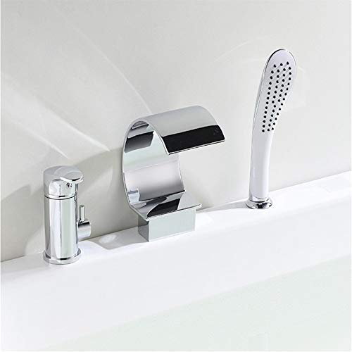 Ensemble de douche de salle de bain argenté avec robinet cascade et douchette à main
