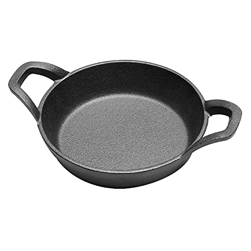 Home District Cast Iron Ramekin Set Oven Safe Mini Skillets Bakeware Bowls Casserole Pots, 6.5" X 1 1/2", 12 Oz - 4 Pc Set #TOP2