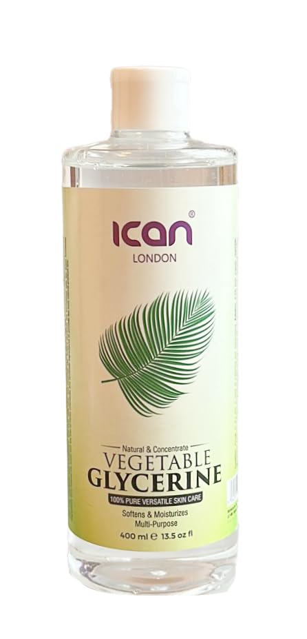 ICAN LONDON 100% Natural & Concentrate Vegetable Glycerine For softens & Moisturizes the skin (400ML), 400 ml (Pack of 1)
