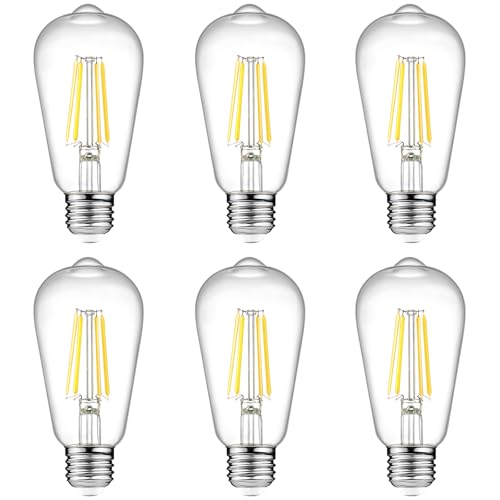 Ascher Vintage LED Edison Bulbs, 6W, Equivalent...