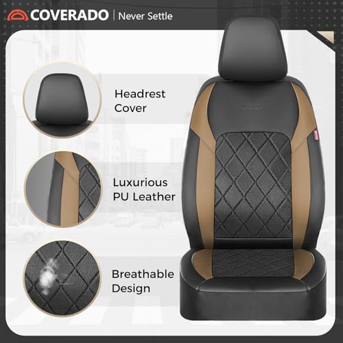 Image of Coverado Car Seat Covers, Seat Covers Full Set, 5 Seats Automotive Seat Cover, Mesh Breathable Seat Protectors, Universal Fit for Most Cars