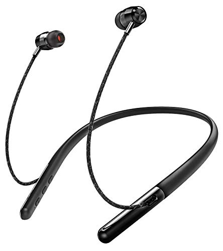 Image of (Tessco EB-314) Fluorescent Bluetooth Headphones, Upgraded Slim Workout Headphones Magnetic in-Ear Earbuds, Bluetooth 5.0 for Workouts, Running, Gym, Work, Home (EB-314, Black)