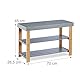Relaxdays Schuhbank, 2 Ebenen, offen, Schuhaufbewahrung, zum Sitzen, natürliche Maserung, HBT: 45x70x28,5cm, grau