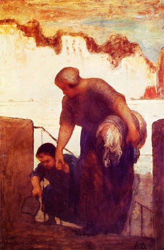 Image la blanchisseuse Daumier sur toile pour remplacer les décorations sans âme
