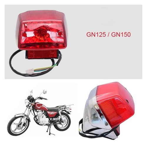 Lámpara trasera de motocicleta con lente resistente para Suzuki GN125 6