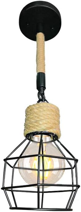 Applique et lustre en fer forgé double usage cage en fer noire