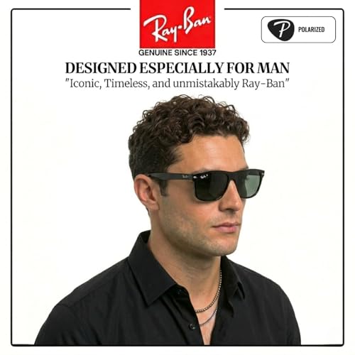 Image of Ray-Ban RB4147 BOYFRIEND Square Shaped Sunglasses for Men with Official RAYBAN Eyewear Kit