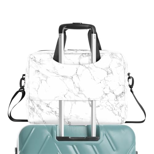 Mochila para laptop negra con diseño textura mármol blanco miniatura 7