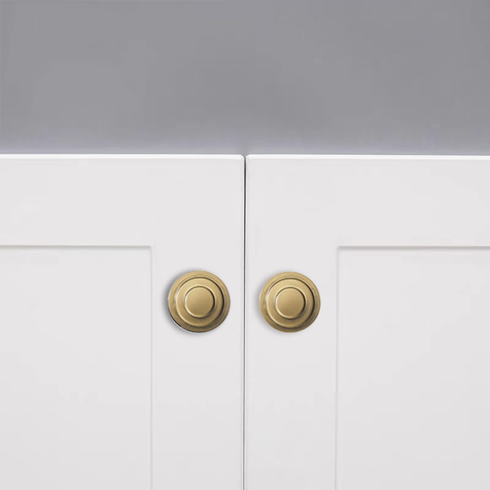 10 Pack Solid Brushed Brass Knob Hardware Cabinet Handles Kitchen Cabinet Hardware Vanity Handles Bathroom Cabinet pulls
