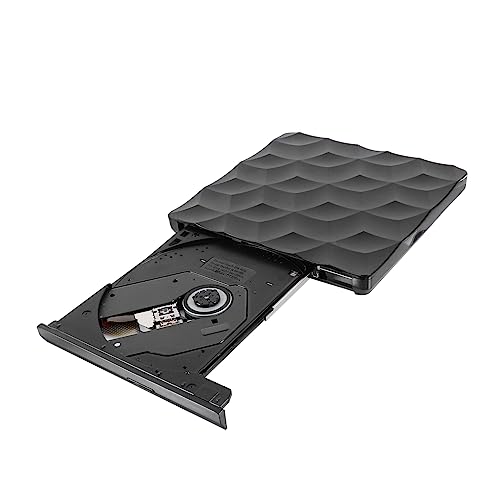 KICHOUSE External DVD Burner 3.0 2.0 Compatible Cd ROM Drive for Laptop/Desktop Plug Play No Driver Needed