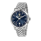 [Materialien] Maserati EPOCA Herrenuhr, aus Stahl, mit Stahlarmband und Faltschließe