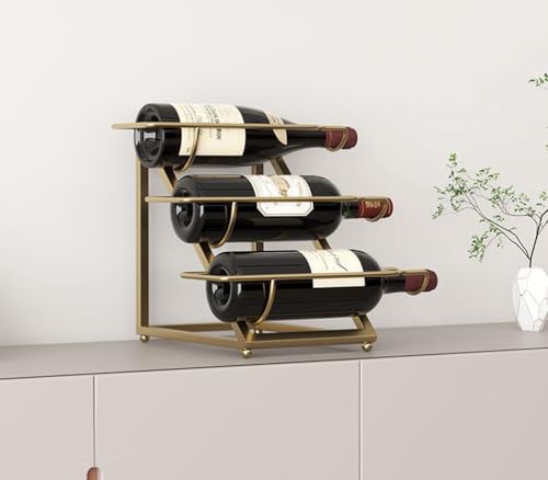 Soporte para botellas de vino de metal de 3 niveles miniatura 4