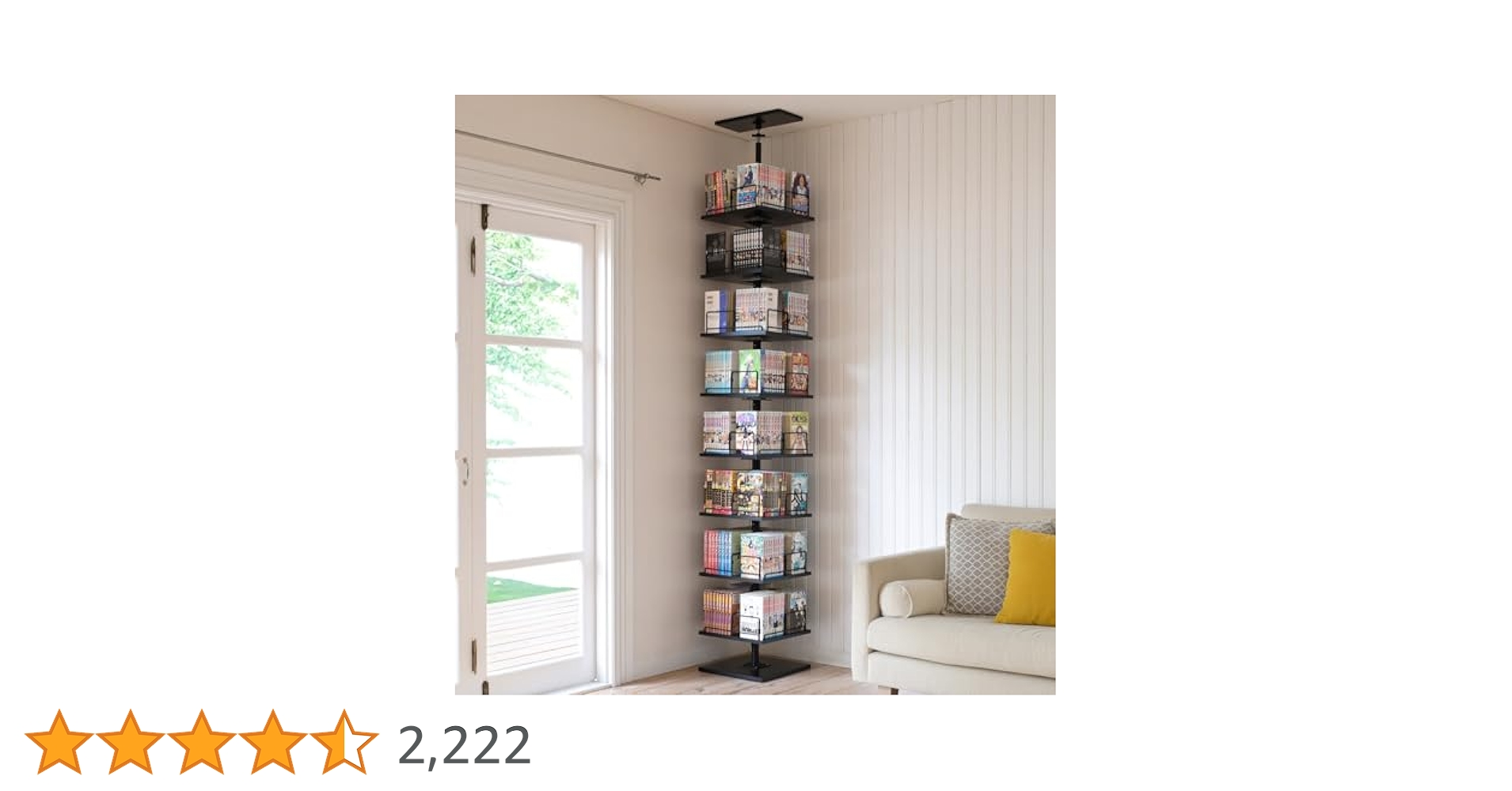 Amazon｜山善(YAMAZEN) 本棚 突っ張り 回転式本棚 つっぱり棚