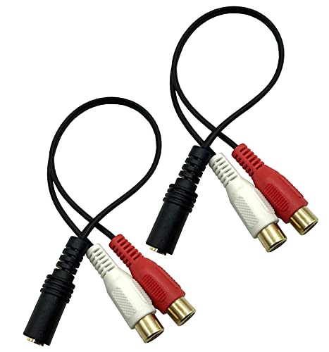 3.5Mm To Rca Y Splitter Cable, Dafensoy Gold-Plated 3.5Mm (1/8") Stereo Audio Female To 2 Rca Female Audio Y Splitter Connector Adapter Cable, 10 Inch 2-Pack #TOP5
